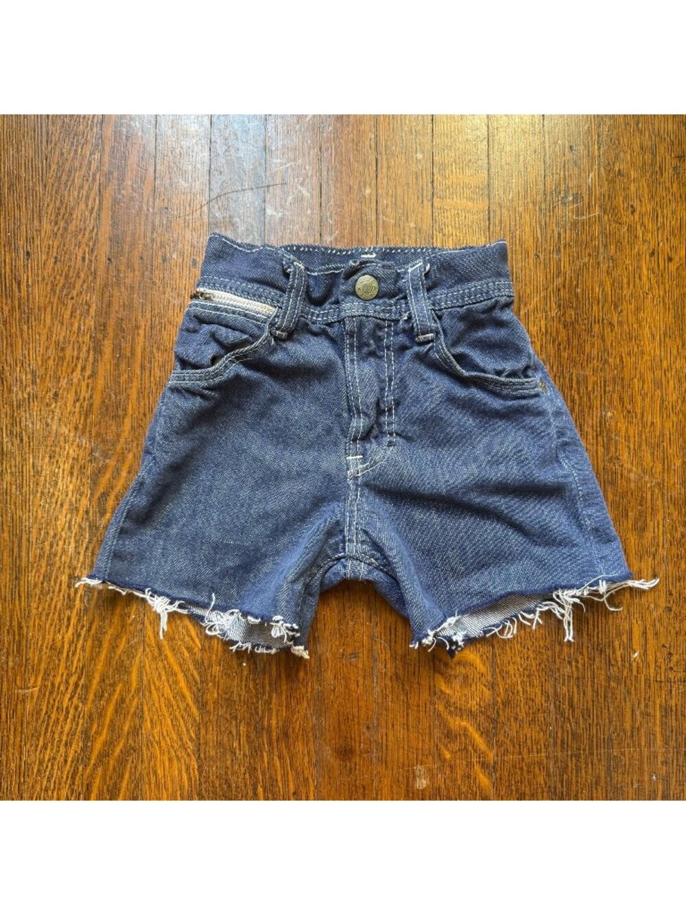 Vintage 1960s Kids’ Blue Jean Cut Off Shorts, Mann Ranch Tex’N’Jeans Size 3 Slim